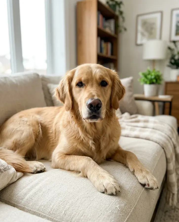 The original photo of the golden retriever